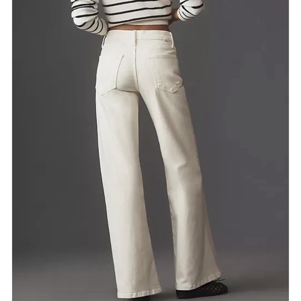 MOTHER Jeans Womens 29 The Twister Skimp High Rise Wide Leg Cream Puffs - Picture 2 of 11